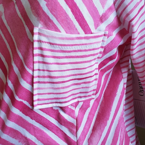 NWT ONQUE CASUAL SIDE TWIST WAIST BLOUSE SZ LP - Picture 5 of 8